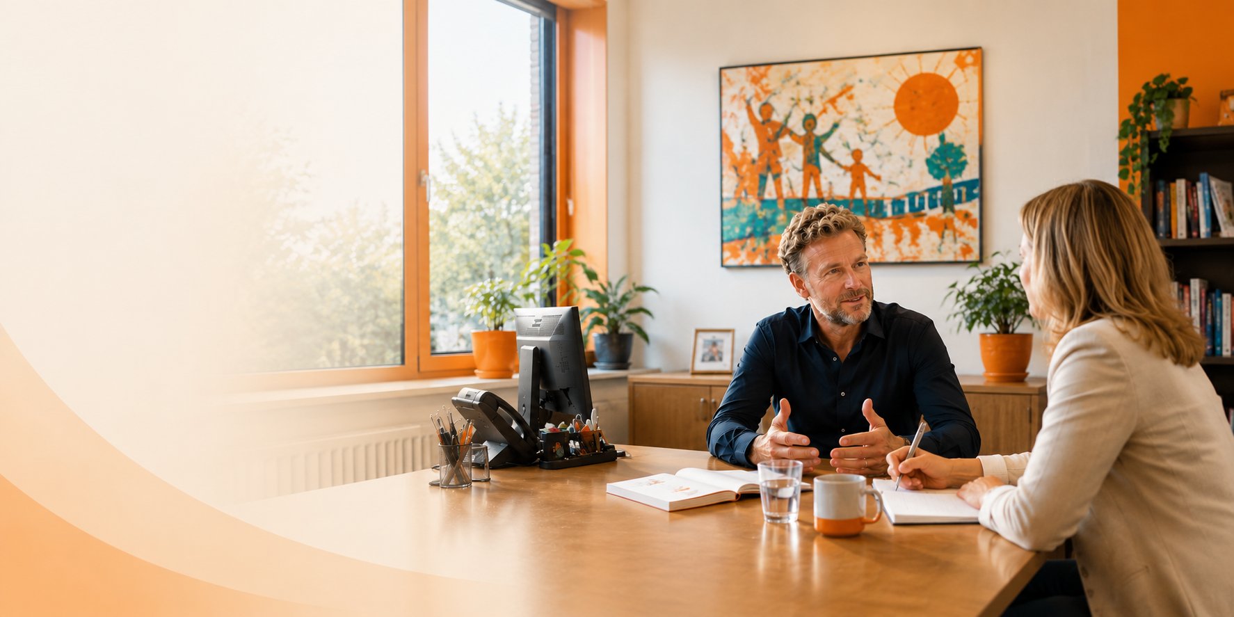 Gesprek tussen een adviseur van Klik en een schoolleider